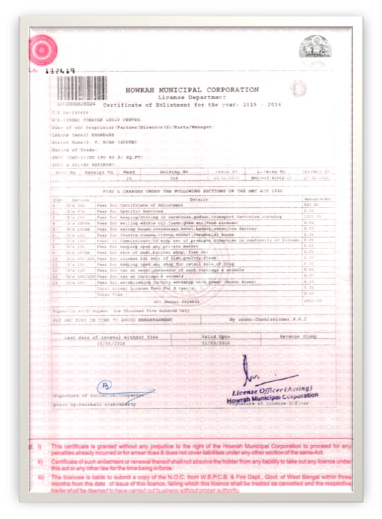 Page 2 of Trade License of Siddhi Vinayak